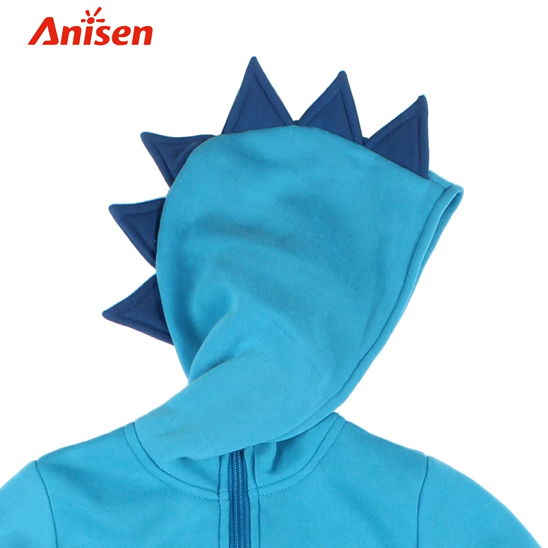 Oem factory Chinese supplier baby clothes dinosaur design kids fleece winter wear jacket kids with hood