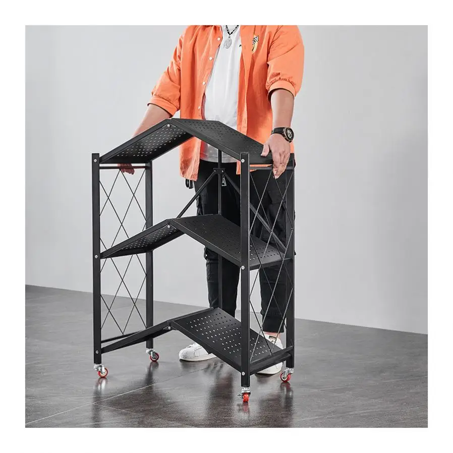 3 яруса, металлические полки, стеллаж для домашнего пользования, 5 регулируемых стеллажей, Складная полка с доской