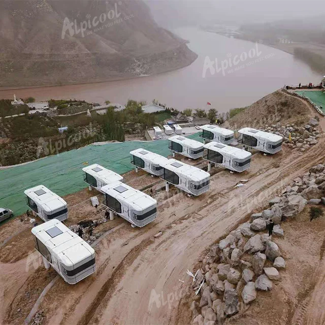 Alpicool Luxury Modern Mobile Fireproof House Capsule Sleeping Pod Space Capsule House