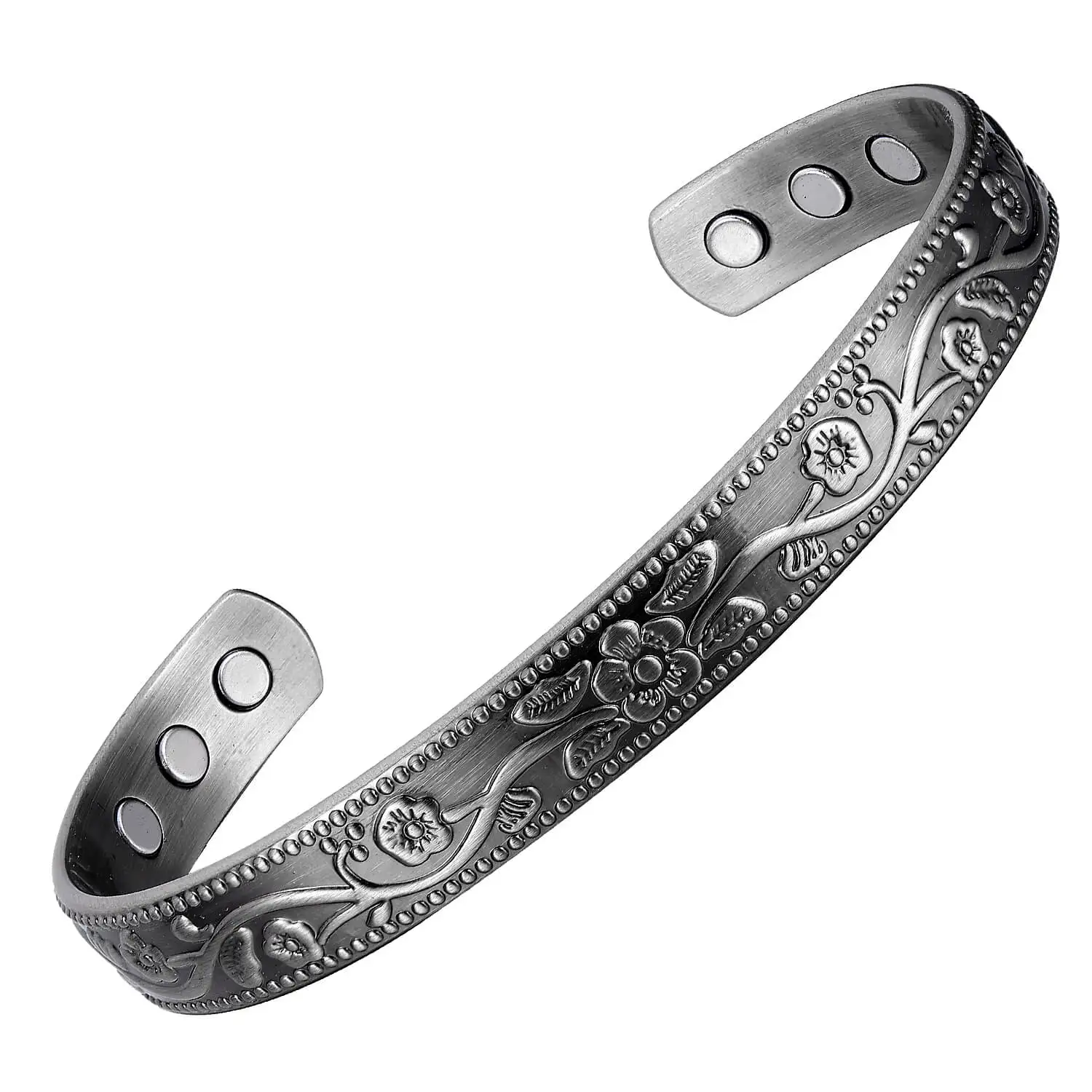 New Design Copper Ring Bracelet For Arthritis Women Silver Plating Simple Style Improve Sleeping Magnetic Couple Bracelet