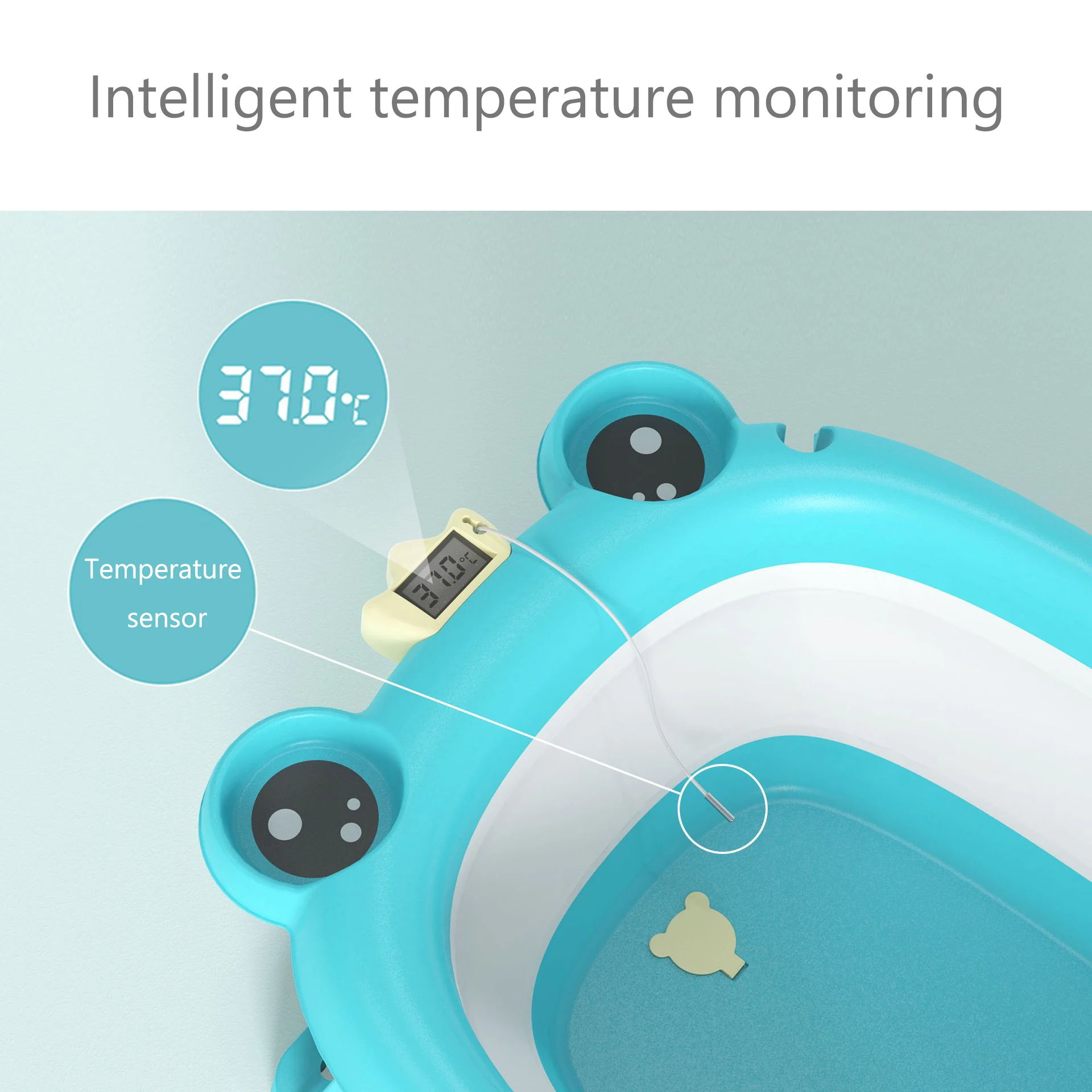 Hot Sell Bath Tub For Children Infant Baby And Newborn Baby Frog Non Slip BathtubTemperature Sensing Comfortable Bathtub