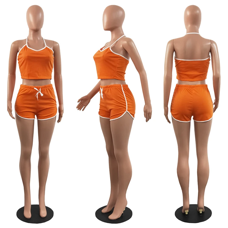 
3XL Plus Size Sexy Ladies 2pc Fitness Tracksuit Skinny Summer Women Two Piece Shorts Set 