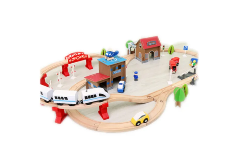 Factory Wholesale Price  STEM Learning Educational Coding Toy Wooden Train Track Slot Toy