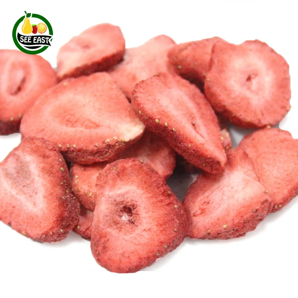 Wholesale Crispy Fruit Snack Bulk Packaging Kosher Certified Freeze Dried Sliced Strawberry for Oatmeal