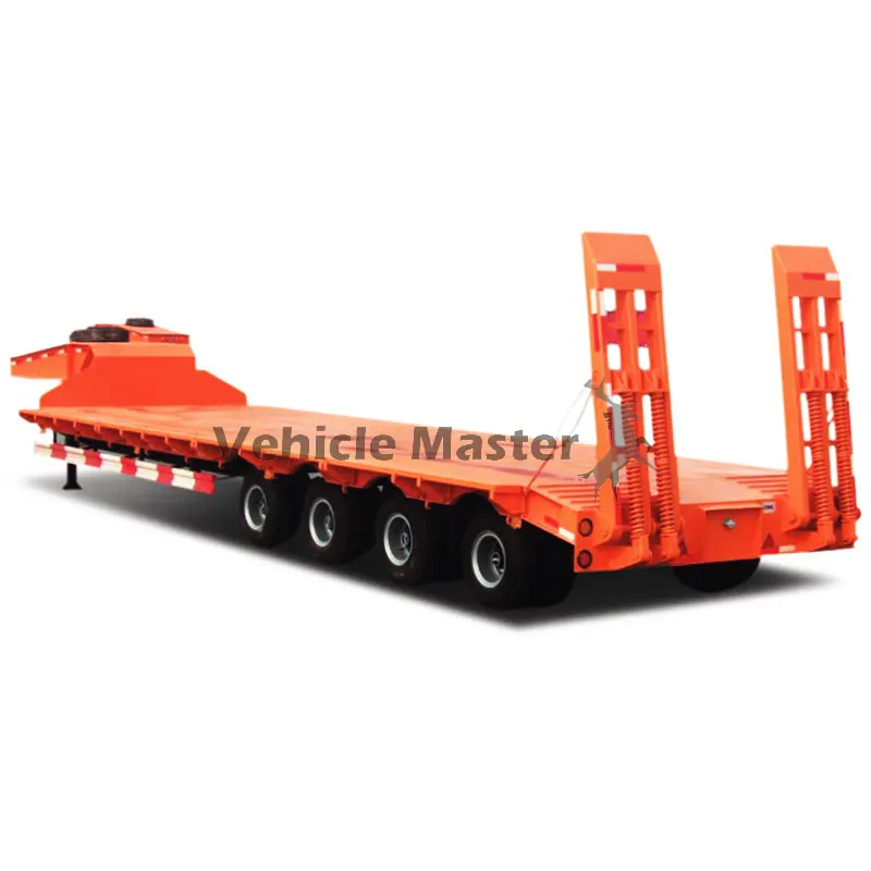 60-150 Tons 3 4 axles tractor excavator heavy duty lowbed Semi truck trailer and low loader lowboy Semi truck trailer