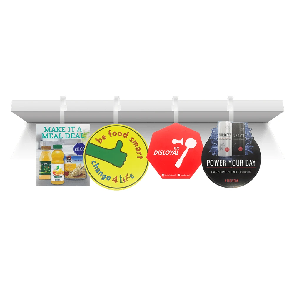 a4 display wobbler sticker Aluminium Retail Shelf Display Foam Tape Aluminum Wobbler Shelf Wobbler For Hanging Label