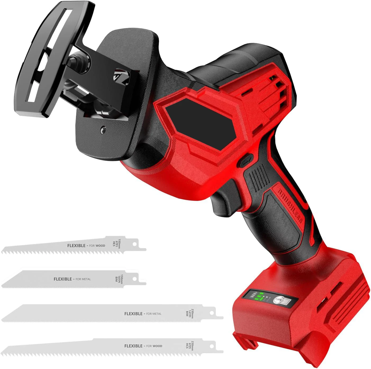 Cordless Reciprocating Saw for  Milwaukee M18  Battery, 3 Variable Speed 0-3500 Brushless Recipro Saw, Tool-free Blade Change