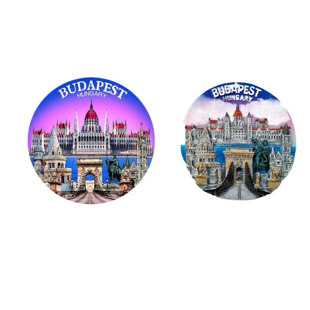 Handmade 3D Refrigerator Magnet Stickers Customized Wholesale Kitchen Souvenir Series Budapest Castle Polyresin Gifts for Home