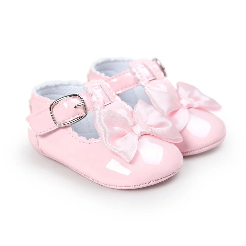 WONBO Newborn Baby Girls Shoes Lovely Bow Toddler First Walkers shoes Baby moccasins Baby Ballet Dress mary jane Shoes