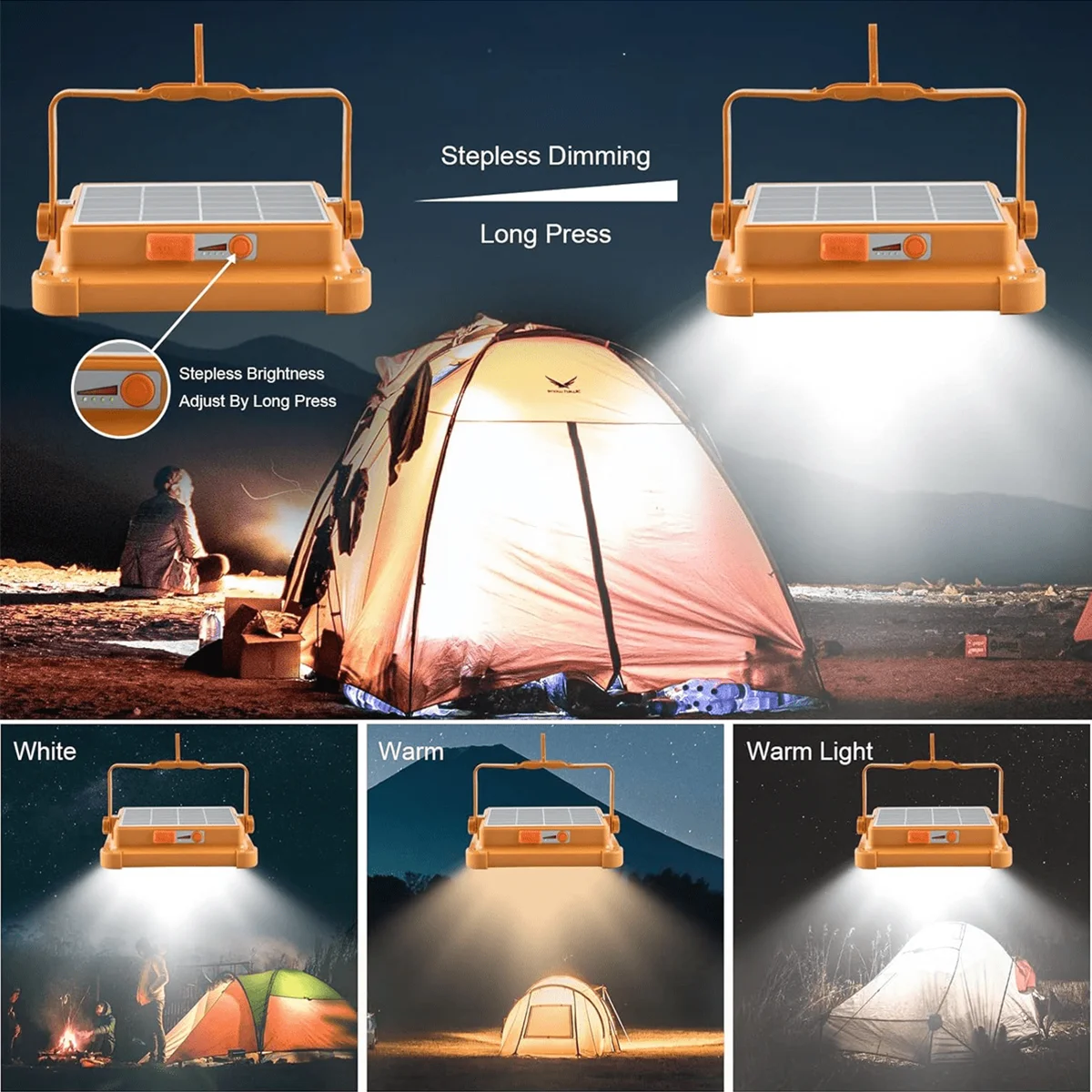 A Solar Charging Floodlight USB Integrated Charging Magnetic Portable Waterproof Multi-mode Adjustment High Brightness