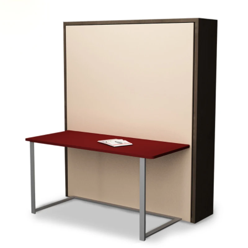 Sunrise smart furniture horizontal transformable folding murphy hidden wooden wall bed with desk