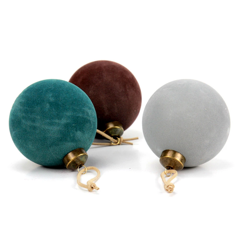 Wholesale Custom 8cm Flock Glass Ornaments Christmas Tree Decoration Balls