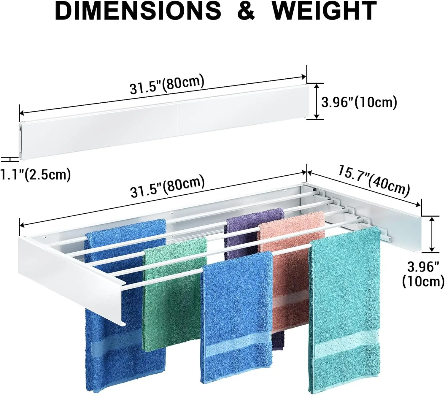 Retractable Laundry Drying Rack Wall Mounted  Foldable Clothes Dry rack