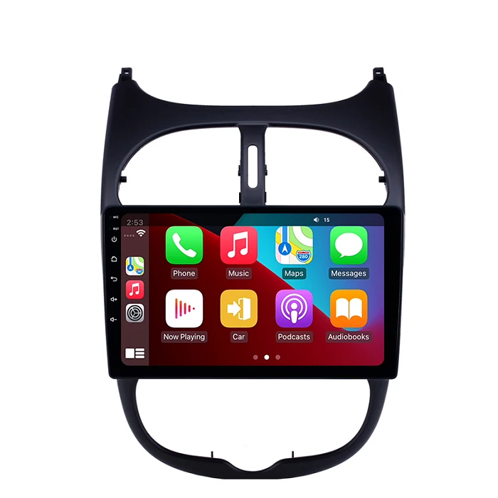 Двойной din автомобильный dvd-плеер рамка стерео навигация carplay bt android Автомагнитола для Peugeot 206 2000-2016