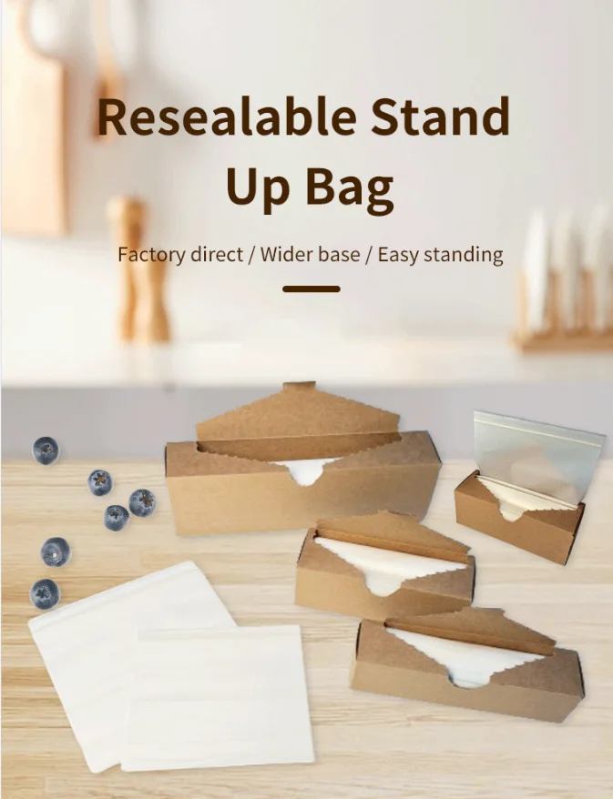 Custom Logo Printing Wholesale 100% Compostable Biodegradable Food Packaging Foreted Bag Freeze Zipper Stand Up Gusset Bag