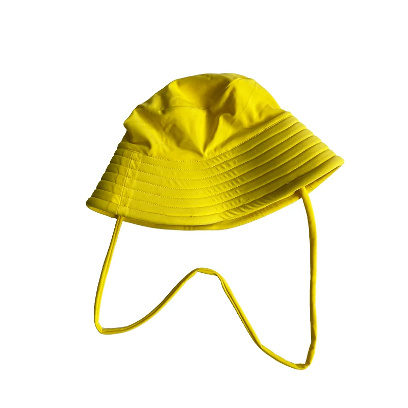 
2020 Fashion Nylon Plain Yellow Baby Kids Wholesale Blank Bucket Hat with Custom Logo 