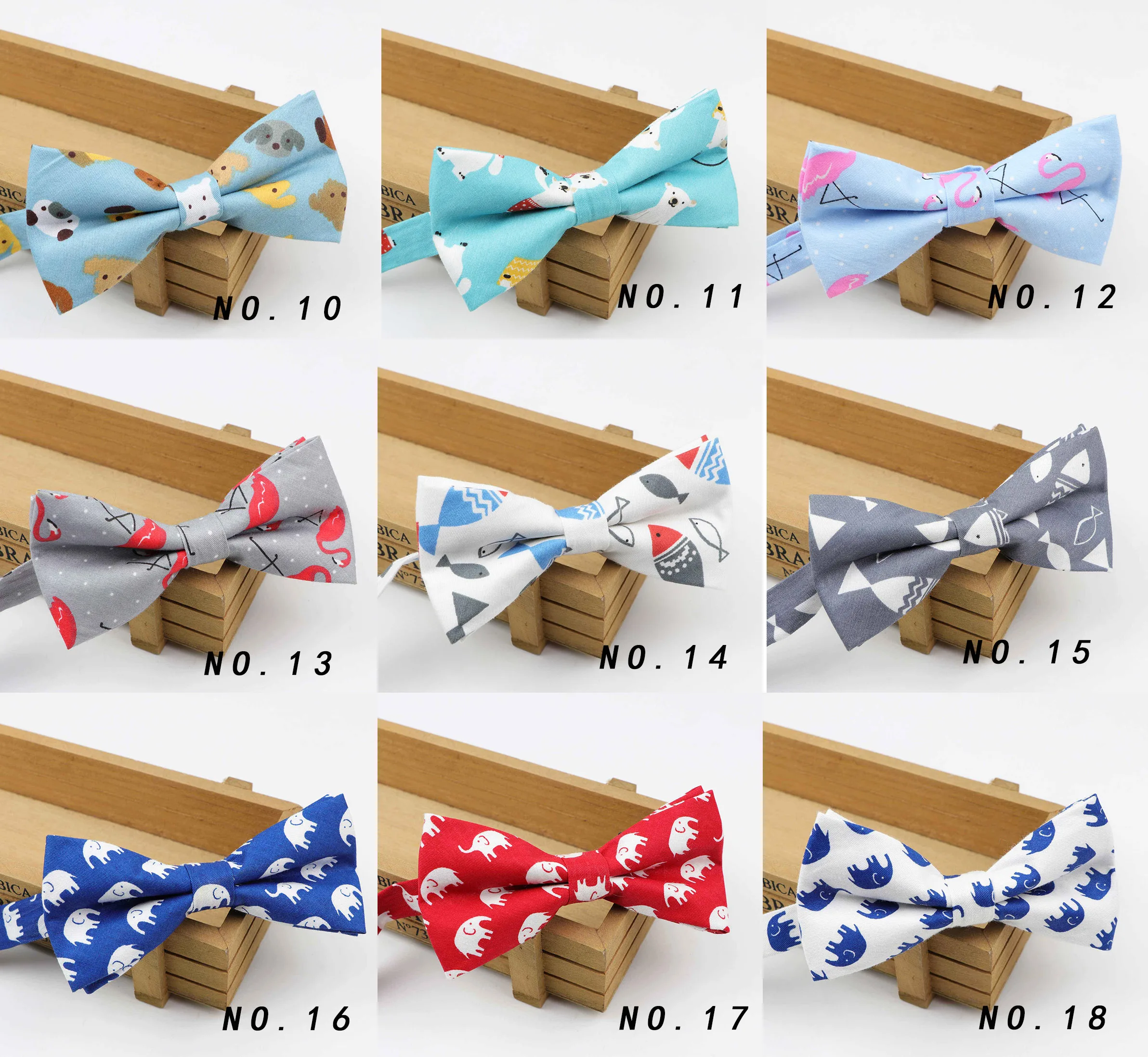 Cotton Bowtie Tuxedo Designer Colorful Butterfly Grid Lattice Kids Children Casual Cravat Bow Tie Dog Duck Chicken Bear Bowties