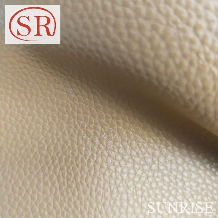 Litchi PU Faux Vinyl embroidered Sewing Fabric car upholstery embroidery Leather for bags car seat
