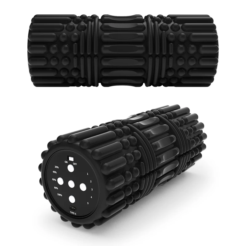 5 Speeds Vibrating Foam Roller for Physical Therapy Exercise High Intensity EVA Back Massage Fitness Roller for Muscle Recovery