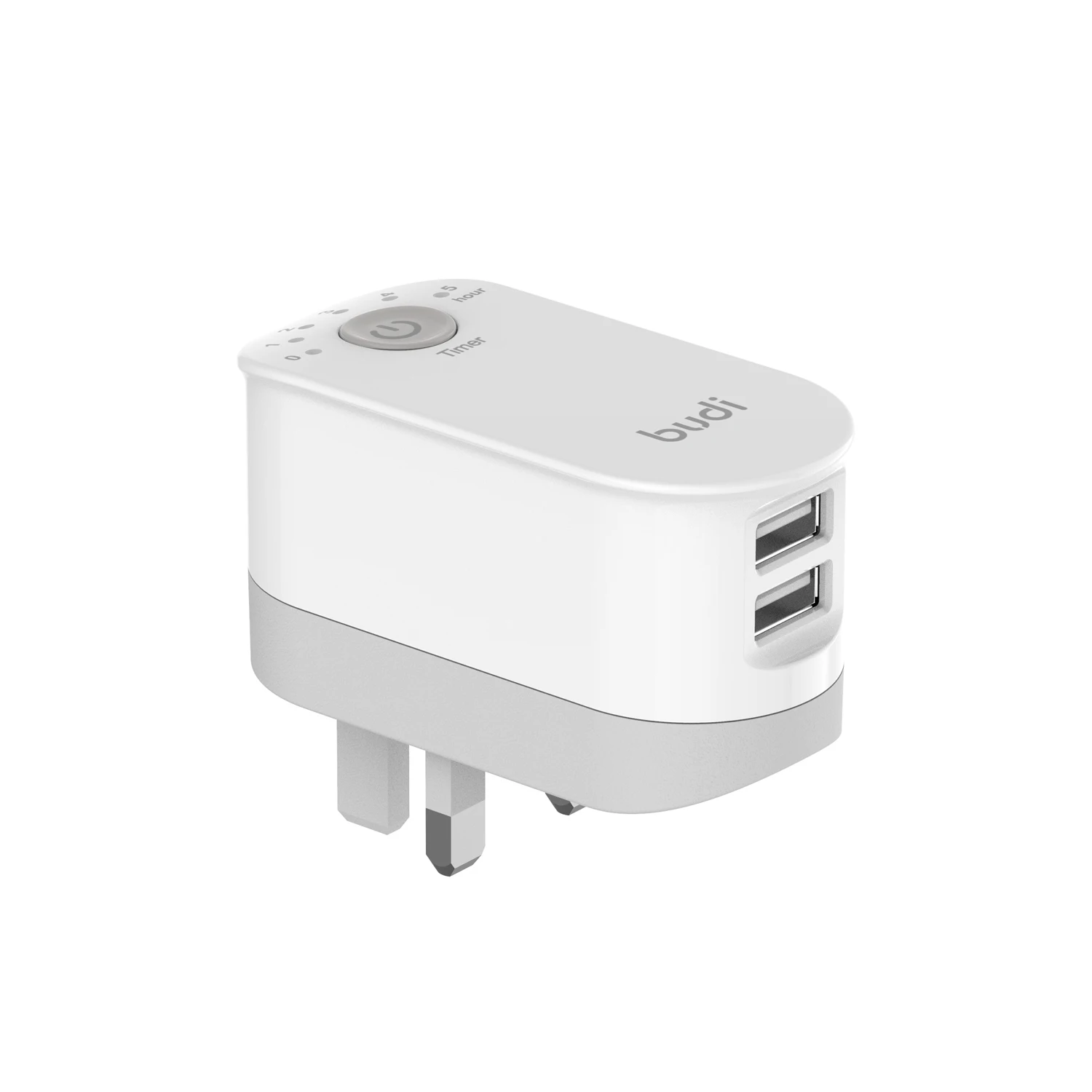 budi/oem new arrival dc timer switch charger fast mobile charger foldable plug with 2 usb timer charger