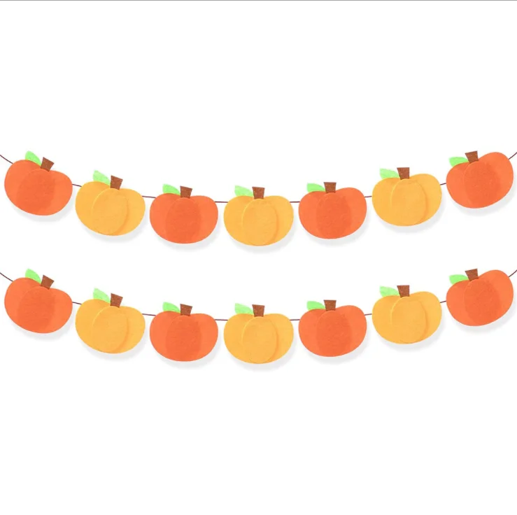 Amazon Popular Wholesale Thanksgiving Day Glitter Pumpkin Paper Party  Banner