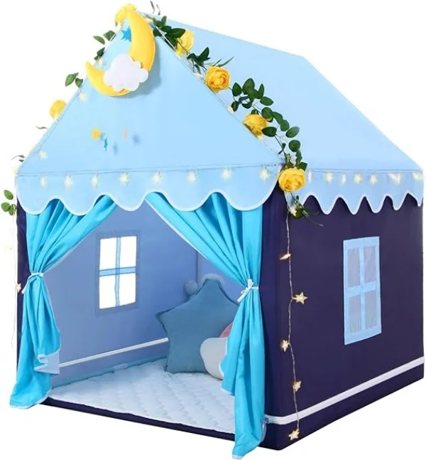 Kids Tent with Padded Mat,  Kids Playhouse Play Tents for Toddlers - Kids Play Tent Indoor Toy House Gifts for Girls Boys