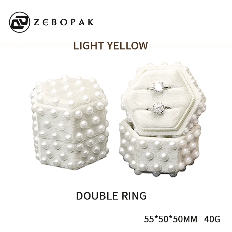 promotion price jewelry packaging storage small ring display box Luxury velvet ring box Couple Ring Packaging Box
