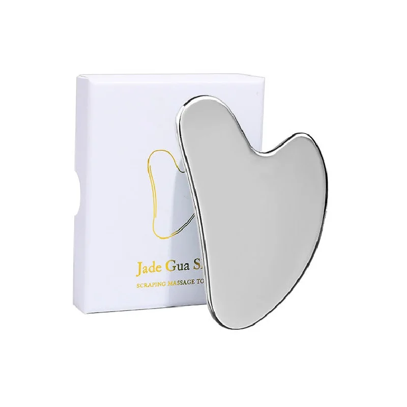 Custom Logo Metal Body Guasha Face Massage Tool Set 304 Medical Stainless Steel Scraper Facial Gua Sha Scraping Massage Tool
