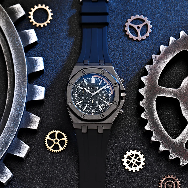 OEM 9005 мужские многофункциональные часы с хронографом и силиконовым ремешком, индивидуальный дизайн, водонепроницаемые мужские наручные часы 3ATM