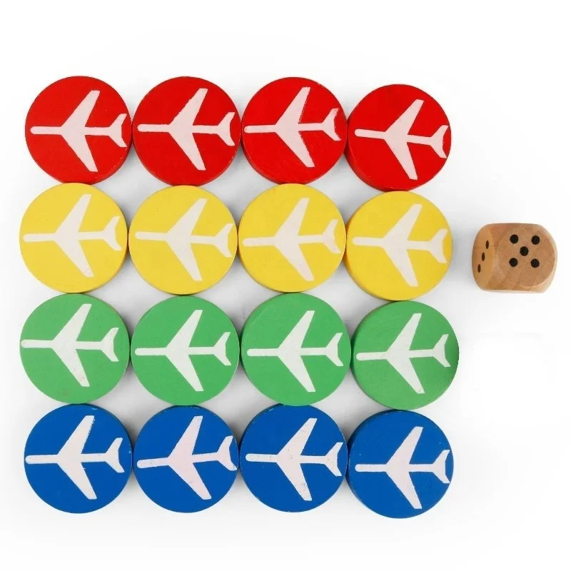 custom colored  Environmental friendly wooden Humanoid chess flight pawns dice board games for children
