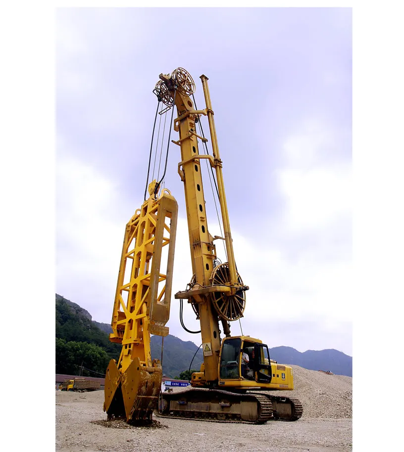 Underground slurry walls hydraulic grabs