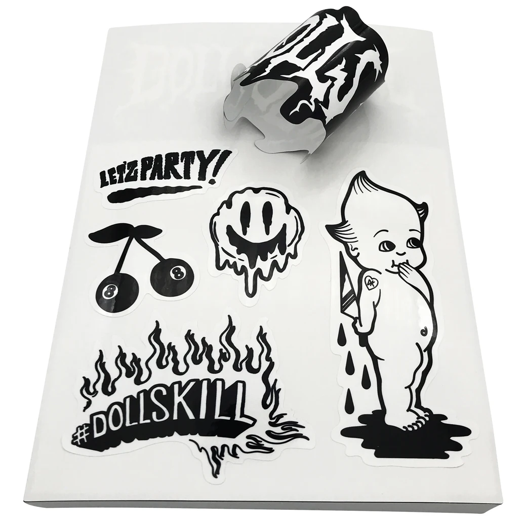 A4 A5 Thick White Vinyl Glossy Lamination Promotion Kiss Cut Sticker Sheets PVC PET Stickers Sheets