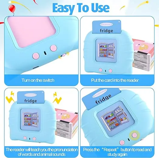 Preschool Learning & Reading Talking Flash Cards 224 Words Autism Sensory Toy for Toddlers Birthday Gifts