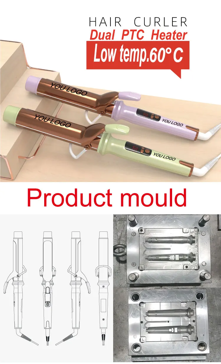 2024 Beauty Custom Negative Ion Ceramic 38mm Barrel Curling Hair Iron Curl Hair Roller Toolcurl Roller Tool for Curling Hair