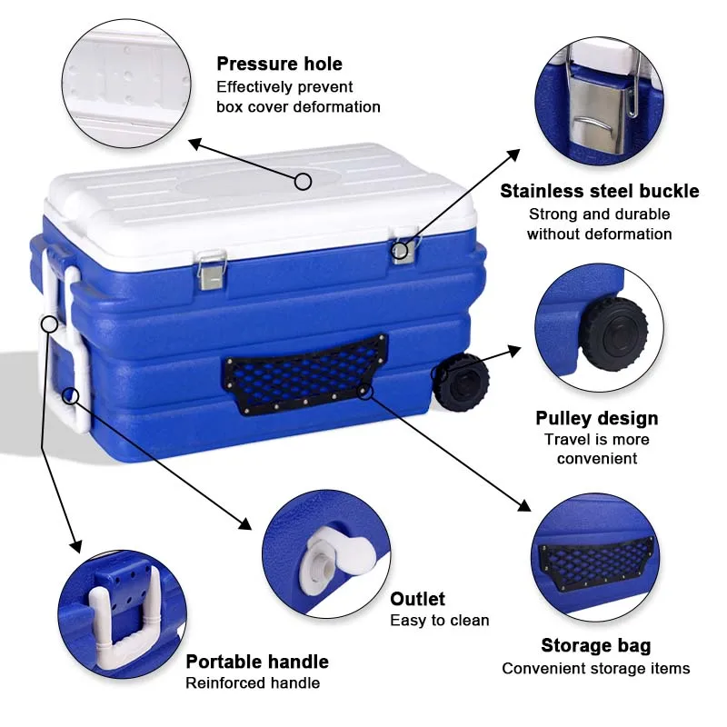 New Design 4 in 1 cooler  90L 40L 10L 2L thermal insulated large food fresh outdoor portable cooler combos set