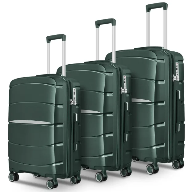 China products PP material multifunction aluminum trolley luggage custom logo cabin suitcase on wheels