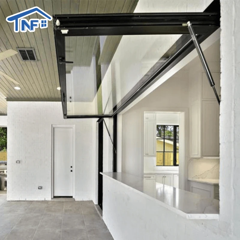 NF Kitchen Modern Aluminum Awning Window with Gas Strut Double Glazed Glass Swing Style for Enhanced Energy Efficiency Style