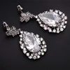 ROMANTIC Luxury Design Fancy Clear Cubic Zirconia Waterdrop Shiny Bridal Wedding Earrings