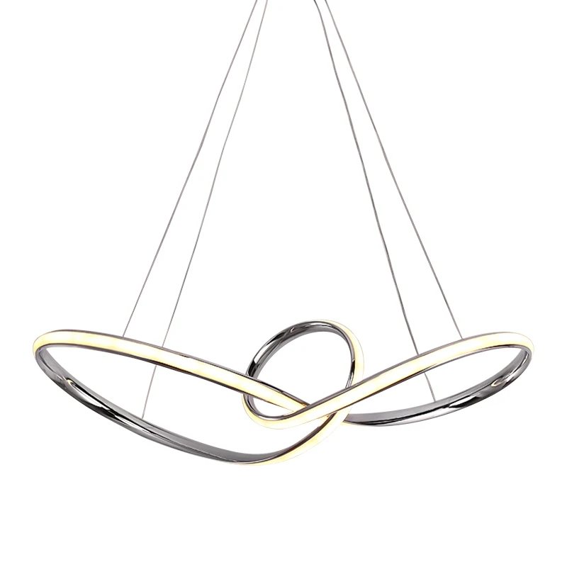 simple lamps home decor curve plating chrome pendant lighting modern chandelier light chandeliers & pendant lights