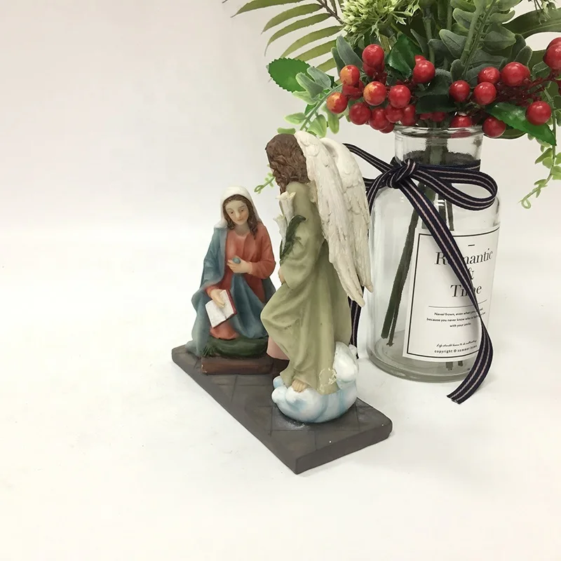 Molds Religious Maria and Angle Figurine Fengshui Nativity Scenes Sets Popular Resin Home Decoration Europe SCULPTURE Modern N/A