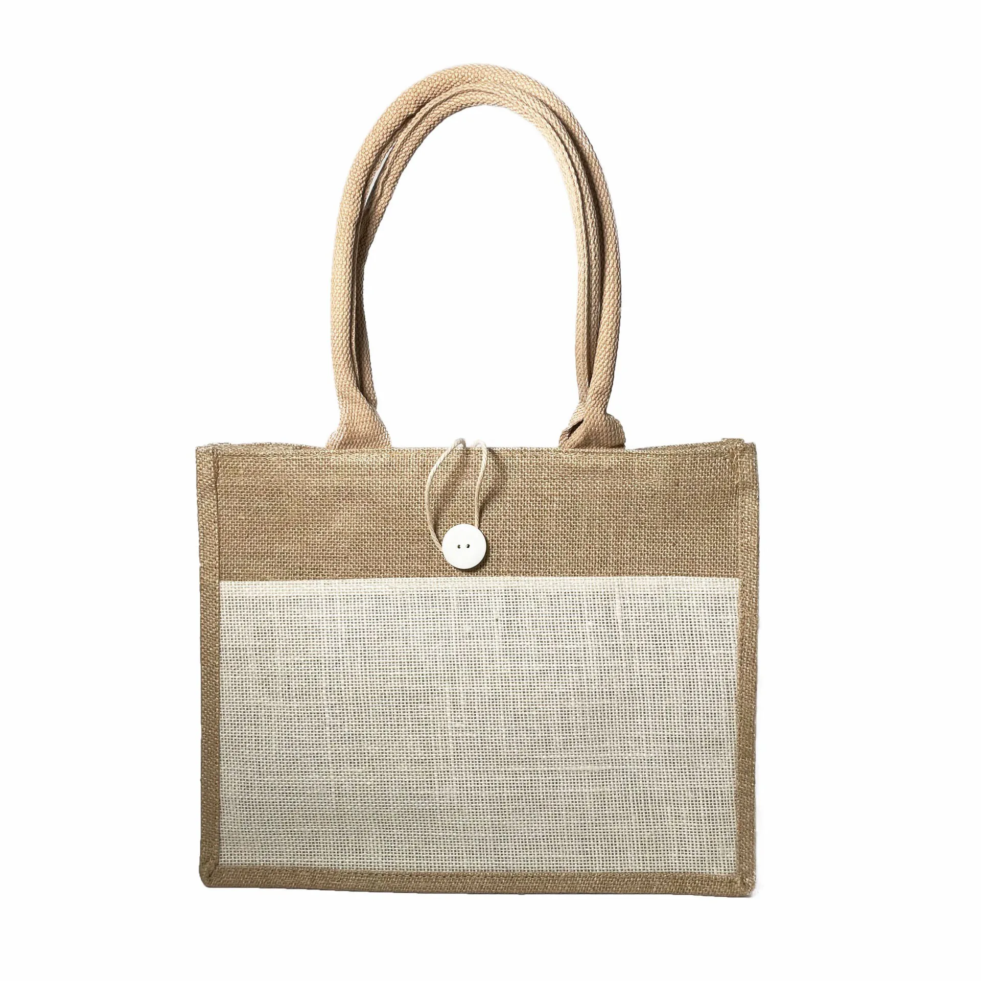Wholesale the new listing of linen bags all hemp material environmental  jute shopping tote bag