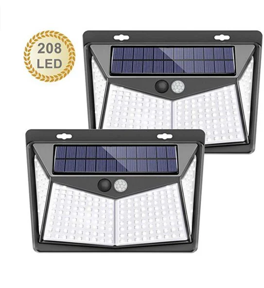 High Quality Security Waterproof IP 65 Motion Sensor Garden Outdoor 208 Led Solar Wall Light