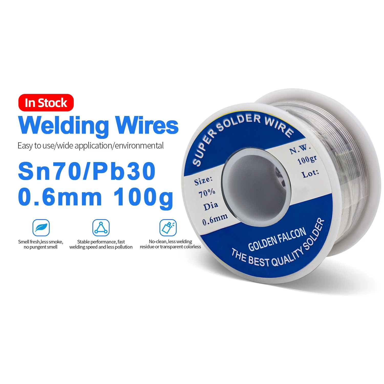 solder wire 0.6mm Soldering wire with flux 100g Sn70Pb30 Flux Rosin Activated Cored Tin wire 70 30