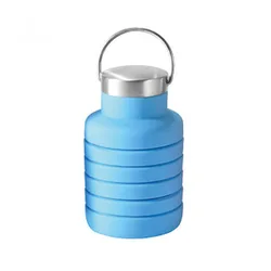 Silicone Foldable Water Bottles Portable Travel Water Bottle Leak Proof Waterbottle with Clip