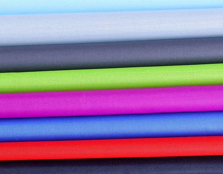 
210D Polyester Oxford Fabric with PA/PU/PVC coated 15*21 Plain Woven Multicolor Waterproof Fabric for Curtain Luggage Bag 