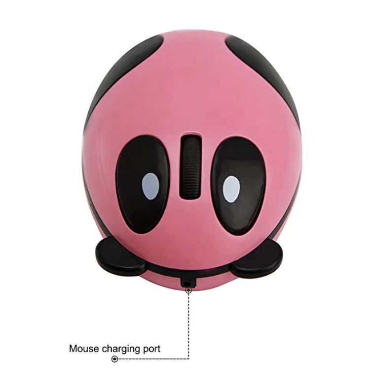 Custom LOGO Cute 2.4Ghz Wireless Mouse Cartoon Animal Panda Shaped Rechargeable Optical Mini Small Mice