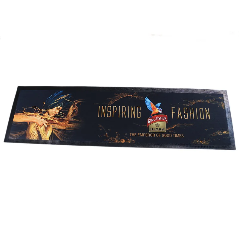 Custom Logo non-woven bar wheel rubber back bezel beer mat Promotional wholesale price printed washable rubber bar mat