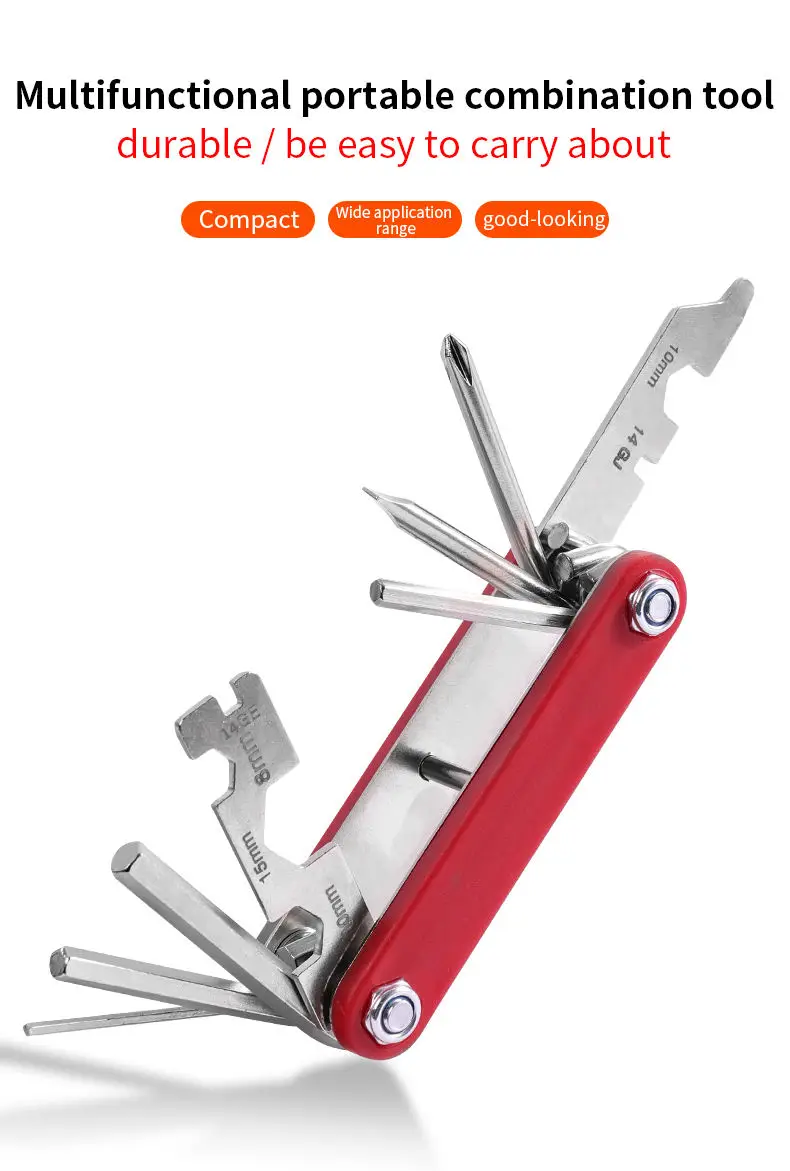 Professional Manufacturers Wholesale New Repair Tools Multi-Functional Bicycle Wrench 13 In 1 Household Maintenance Tools
