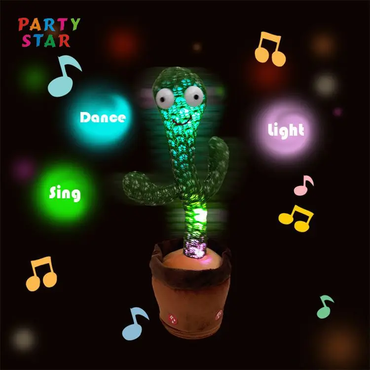 Hot Sale Dancing Plush Toy Twisting Dance Cactus Recording Musical Singing Cactus