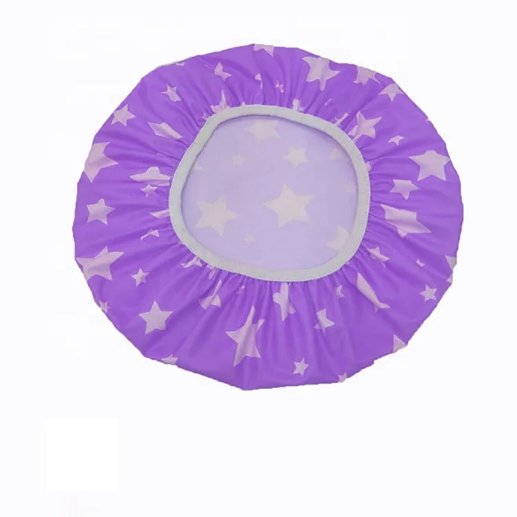
Green PEVA fashionable shower cap waterproof recyclable shower cap can be customized logo 